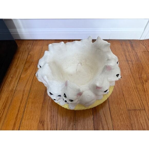 Circle of cats ring vintage cat planter large ceramic bowl Bellini Italy - Picture 5 of 8